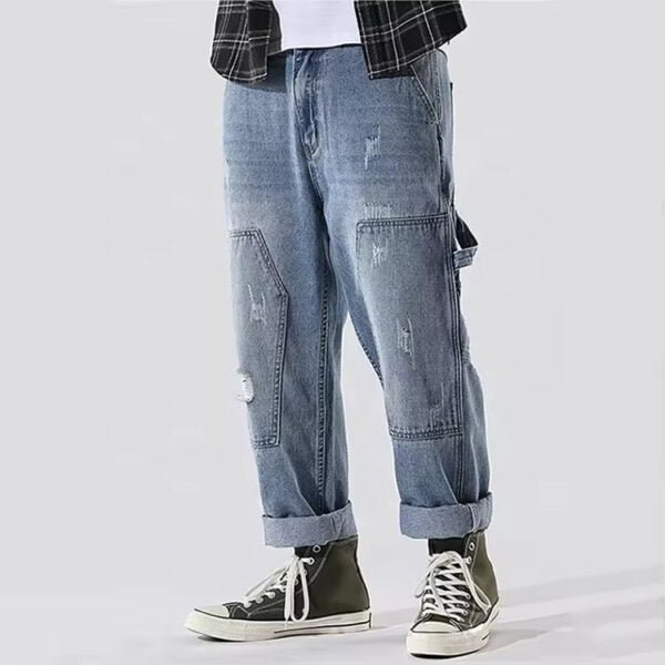 Custom Loose Fit Ripped Hip Hop Denim Jeans