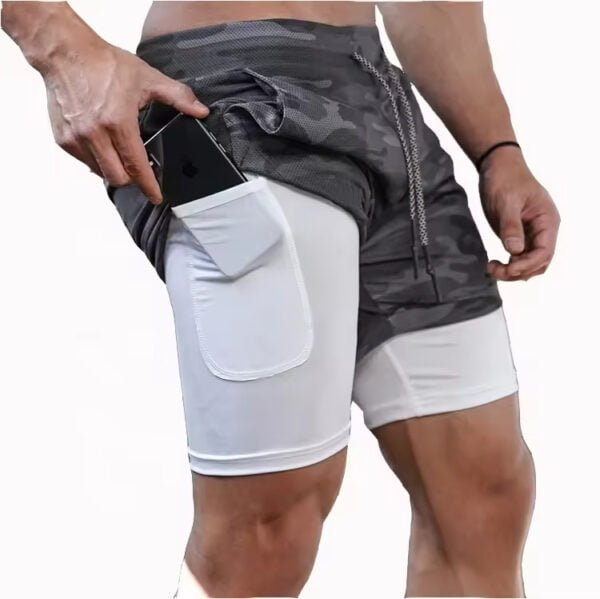 Custom Men's 2-in-1 Compression Workout Shorts with Liner and Mesh Pockets