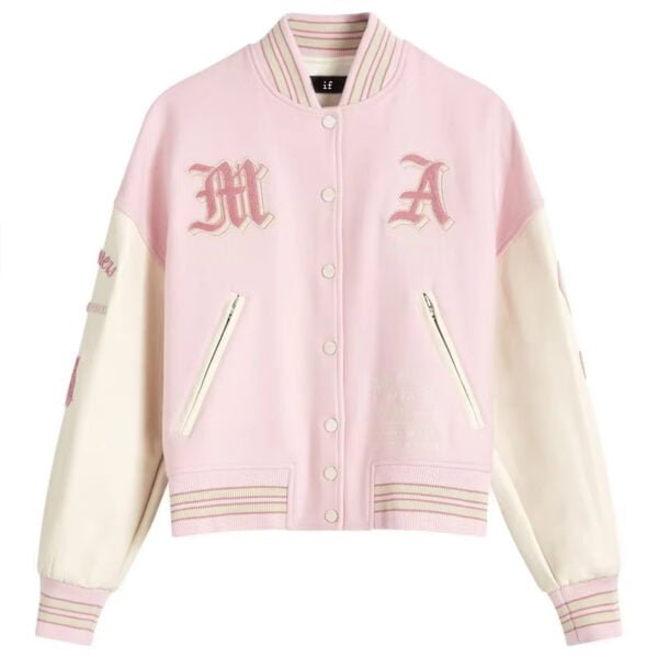 Custom Pink Baseball Jacket - Premium Bulk Order