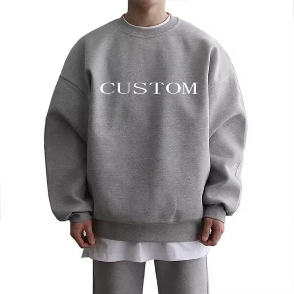 Heavyweight Custom Print Oversized Cotton Crewneck Sweatshirt