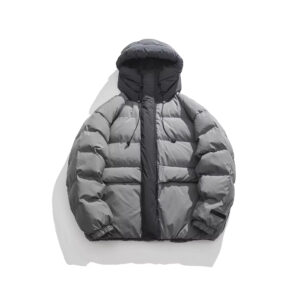 Men's Retro Hooded Large Pocket Winter Down Jacket