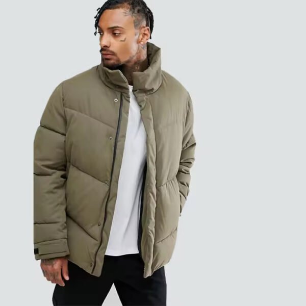 Oversized Funnel Collar Down Jacket for Men