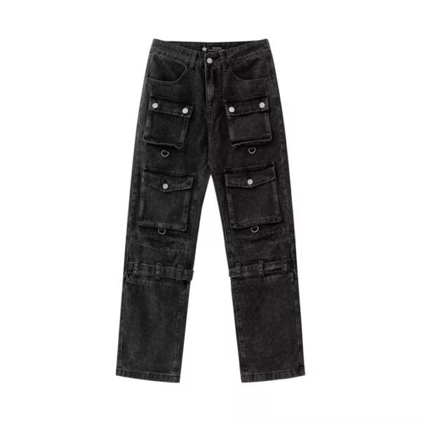 Urban Multi-Pocket Oversized Streetwear Denim Pants